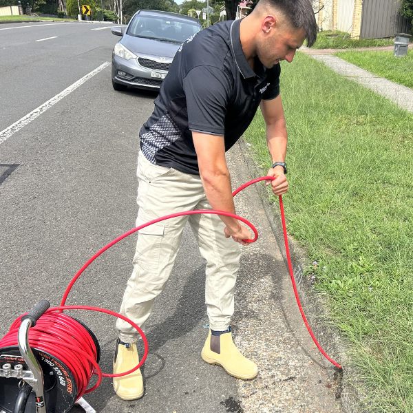 Blocked drain clearance with CCTV camera